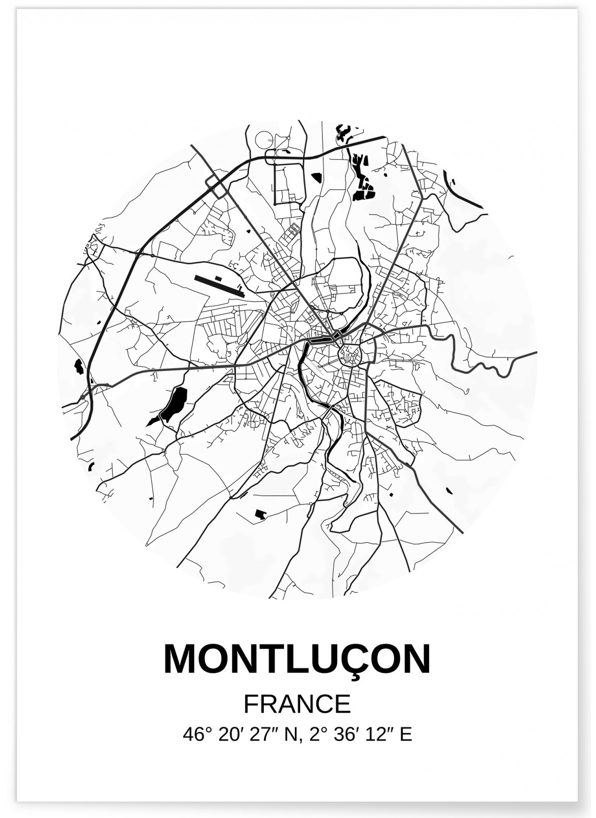 Affiche Carte Montluçon, L'AFFICHERIE
