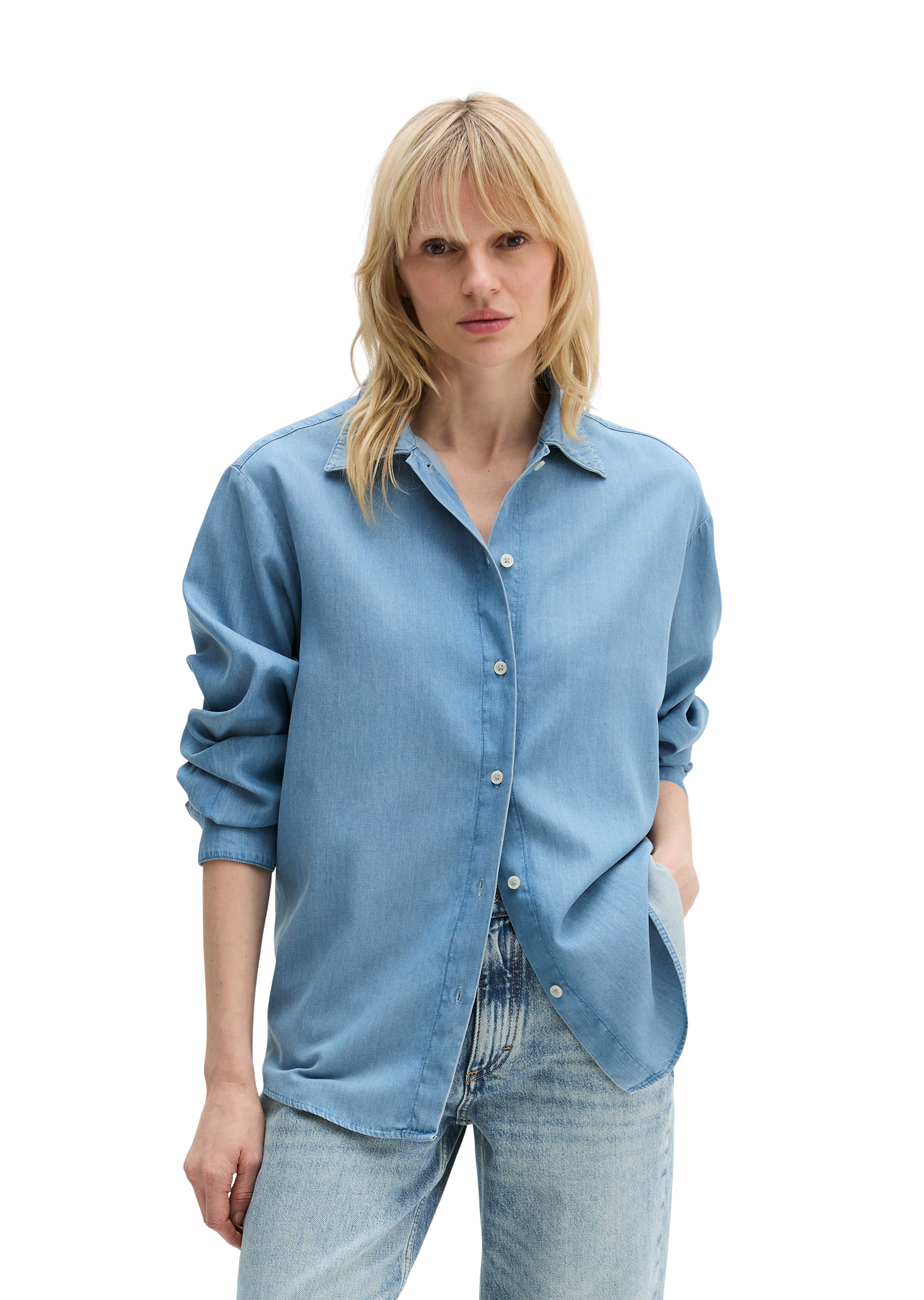 Blouse en jean regular en mélange de TENCEL™ Lyocell et de coton, MARC O'POLO
