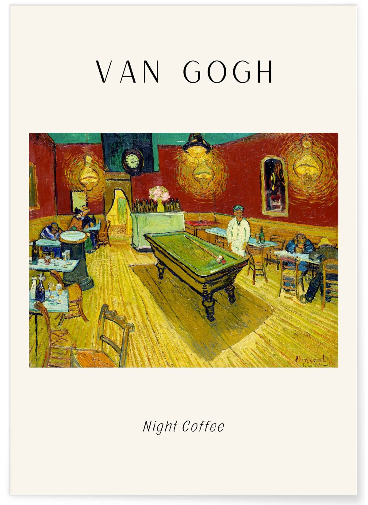 Affiche Van Gogh - Night Coffee, L'AFFICHERIE