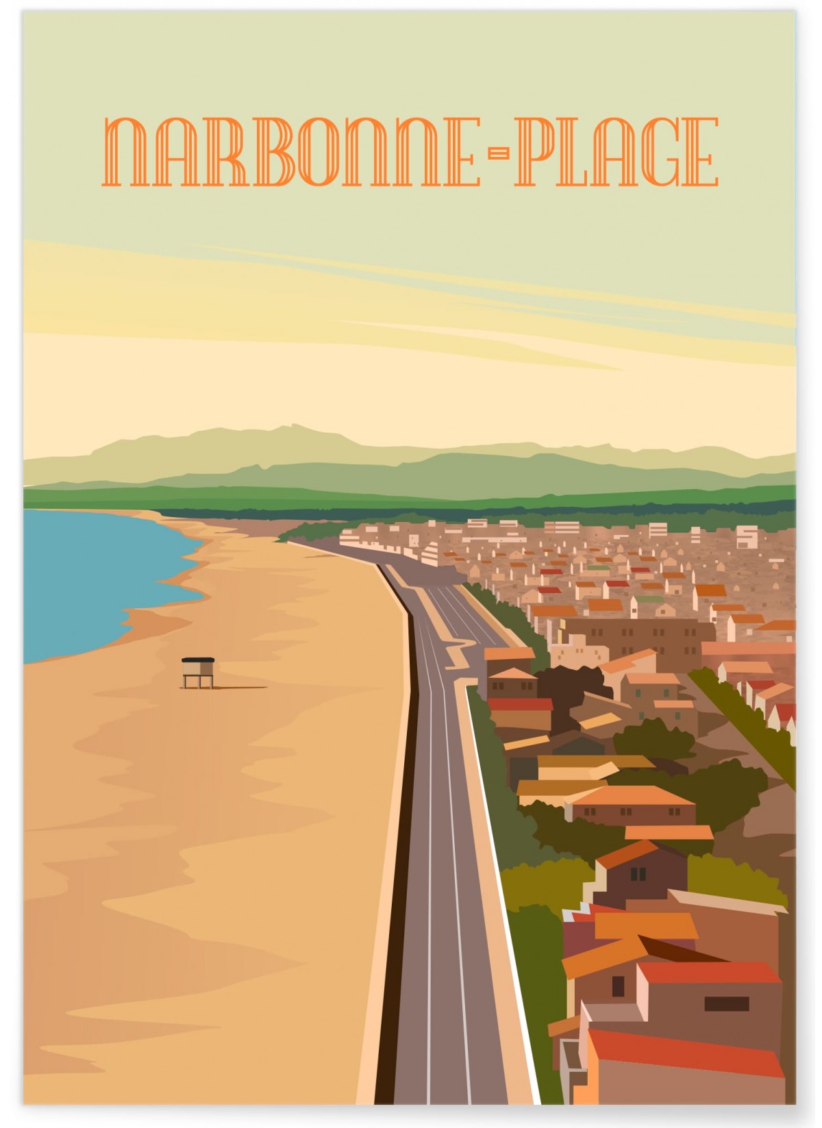 Poster ville Narbonne plage, L'AFFICHERIE