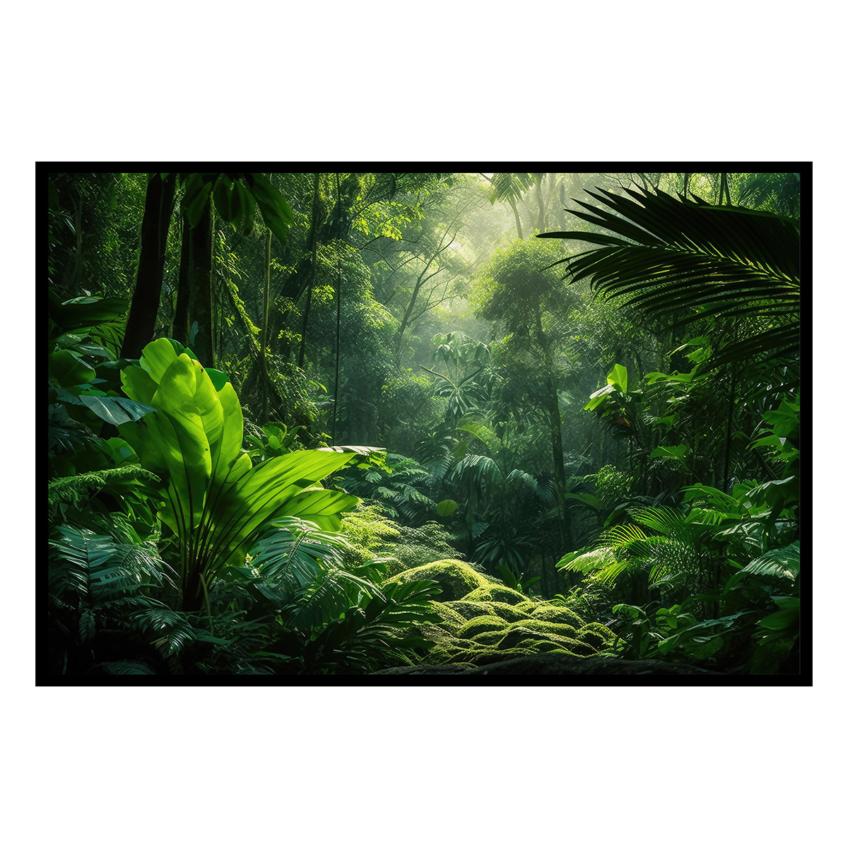 Affiche encadrée jungle verte, HEXOA