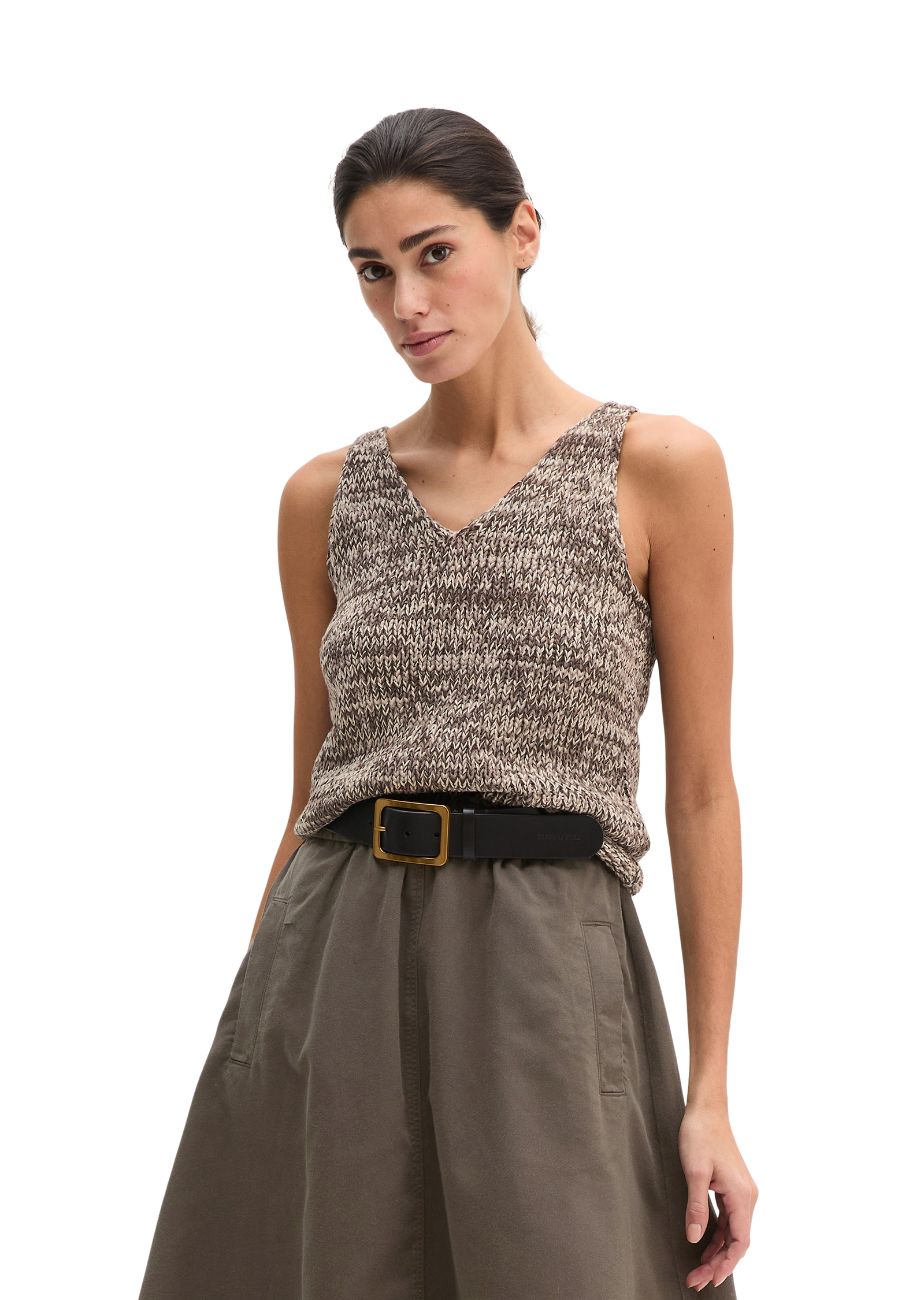 Top en tricot slim en fil à bandelettes, MARC O'POLO