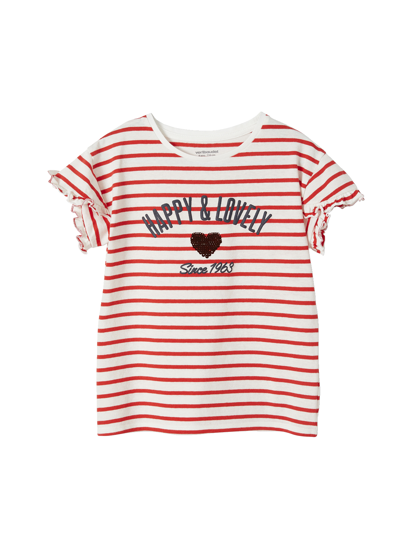 Tee-shirt fantaisie manches courtes, VERTBAUDET