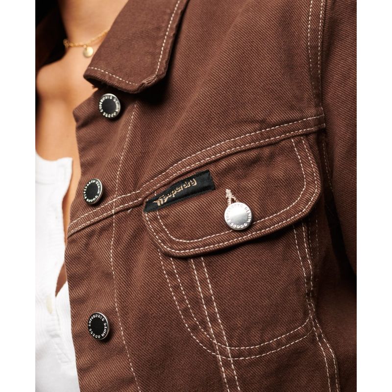 Veste jean camel femme new arrivals