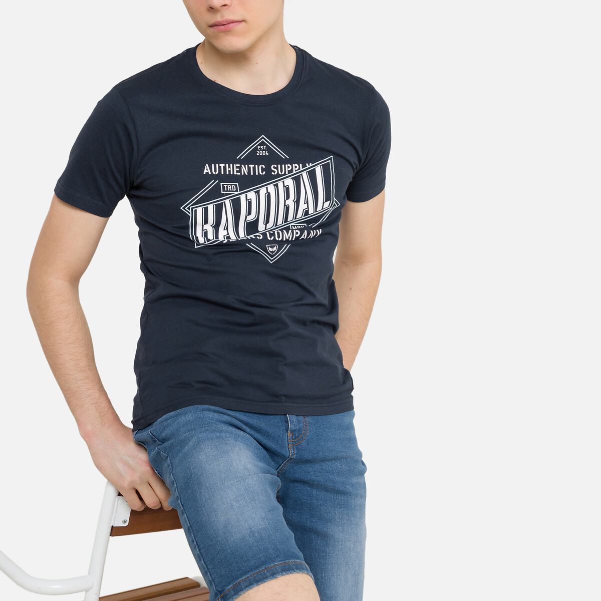 T-Shirt à Manches Longues Inscription Jeans en 100% Coton Coupe Droite Elso Kaporal Garçon