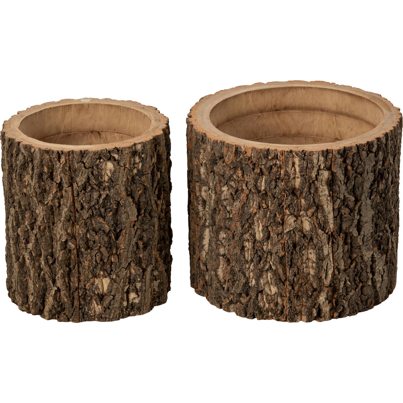 Cache-pots en bois, Tronc d arbre (lot de 2), RECOLLECTION
