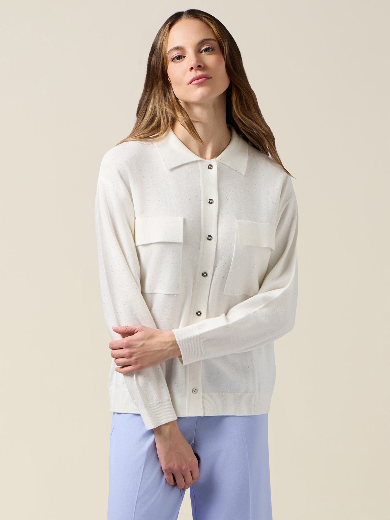 Chemise avec micro paillettes, OLTRE