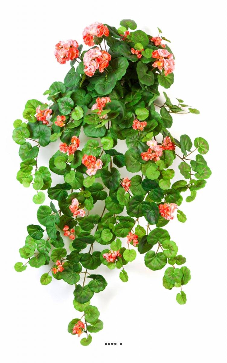 Géranium artificiel en piquet 90 cm saumon 23, ARTIFICIELLES