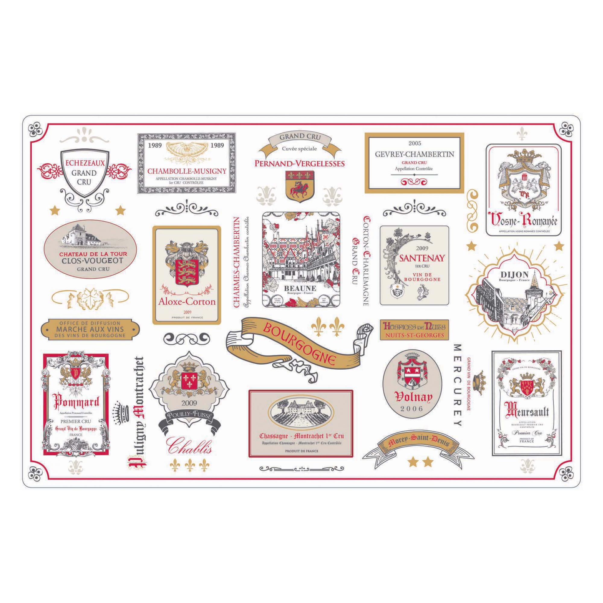 Set de table multi-étiquettes Bourgogne, WINKLER