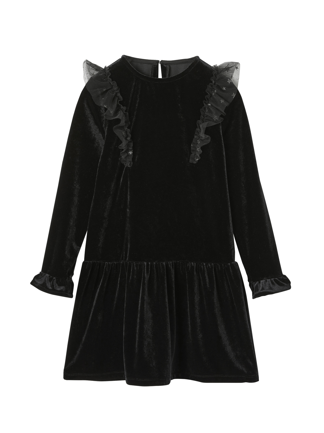 Robe de fête en velours lisse, VERTBAUDET