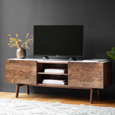 Dhuburi Marble and Wood Rustic TV Unit SO'HOME