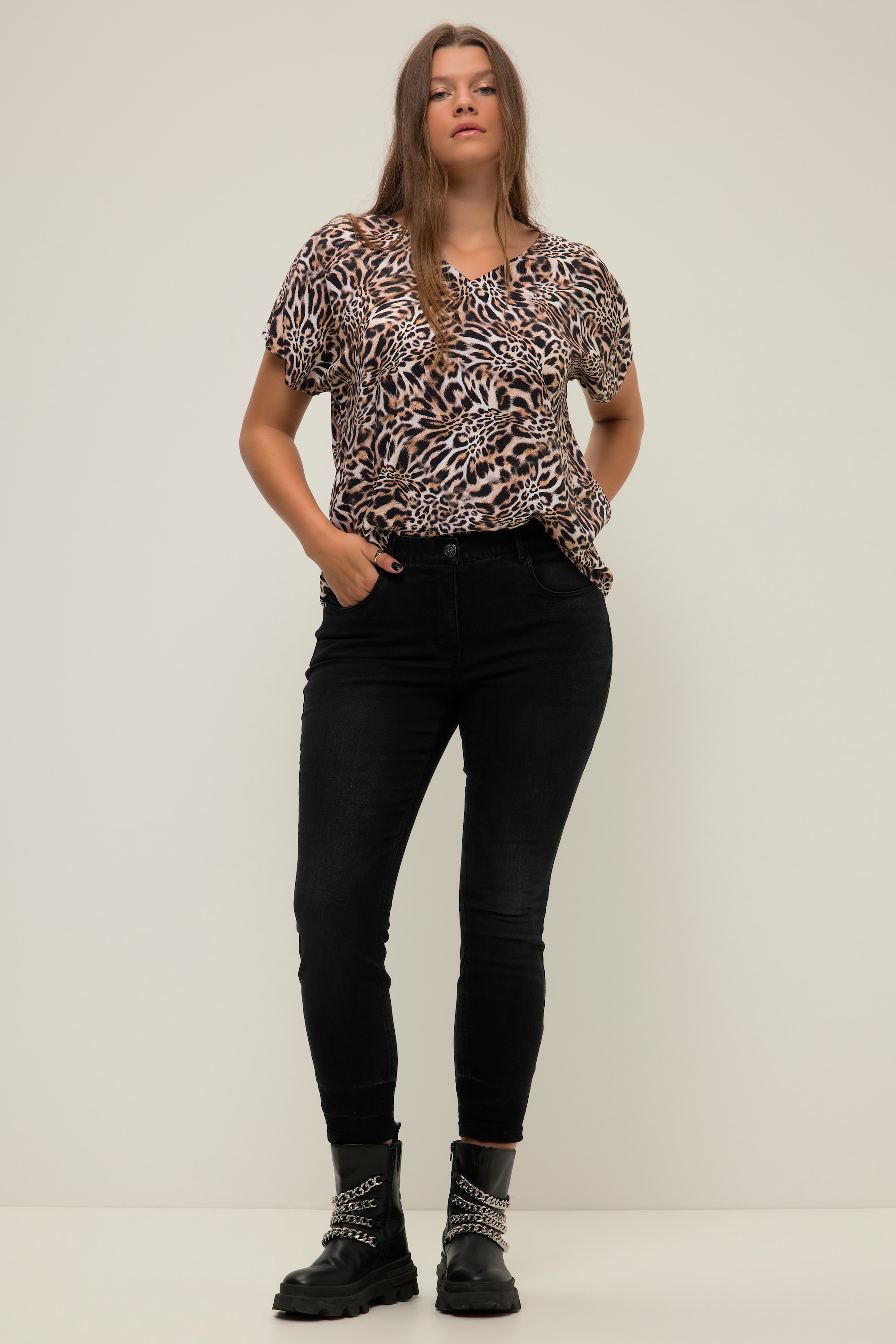 Jean skinny à ceinture élastique et 5 poches, STUDIO UNTOLD