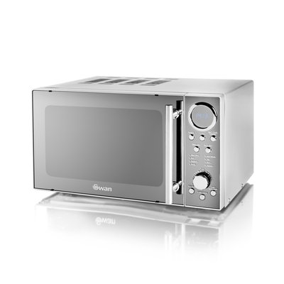 800W LED Digital Microwave - Silver - SM3080L SWAN