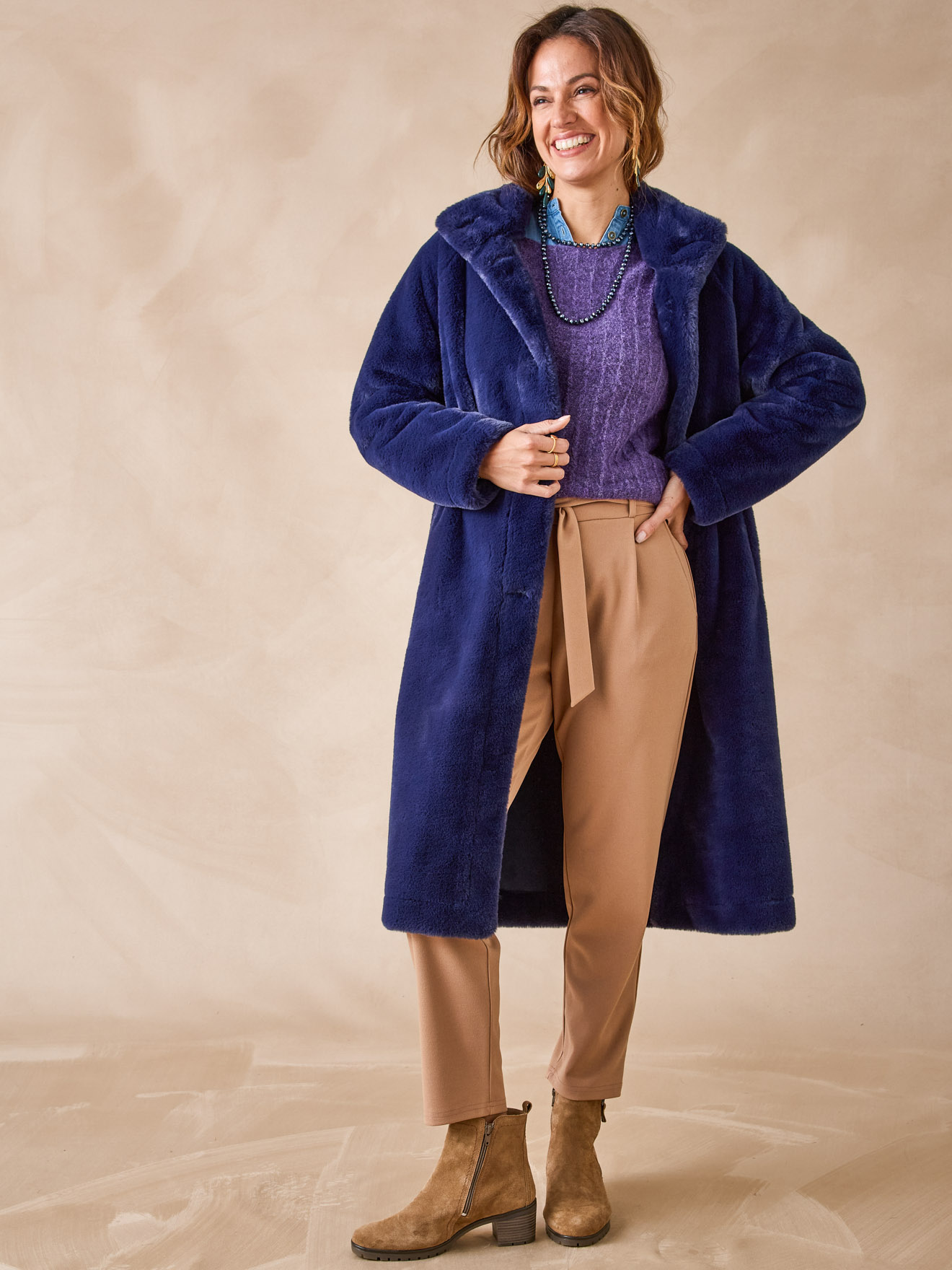 Manteau col montant imitation fourrure, DAXON