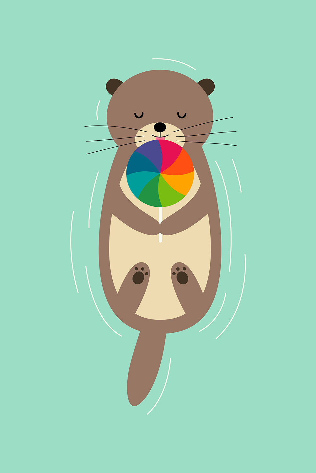 Tableau loutre en baignade, HEXOA