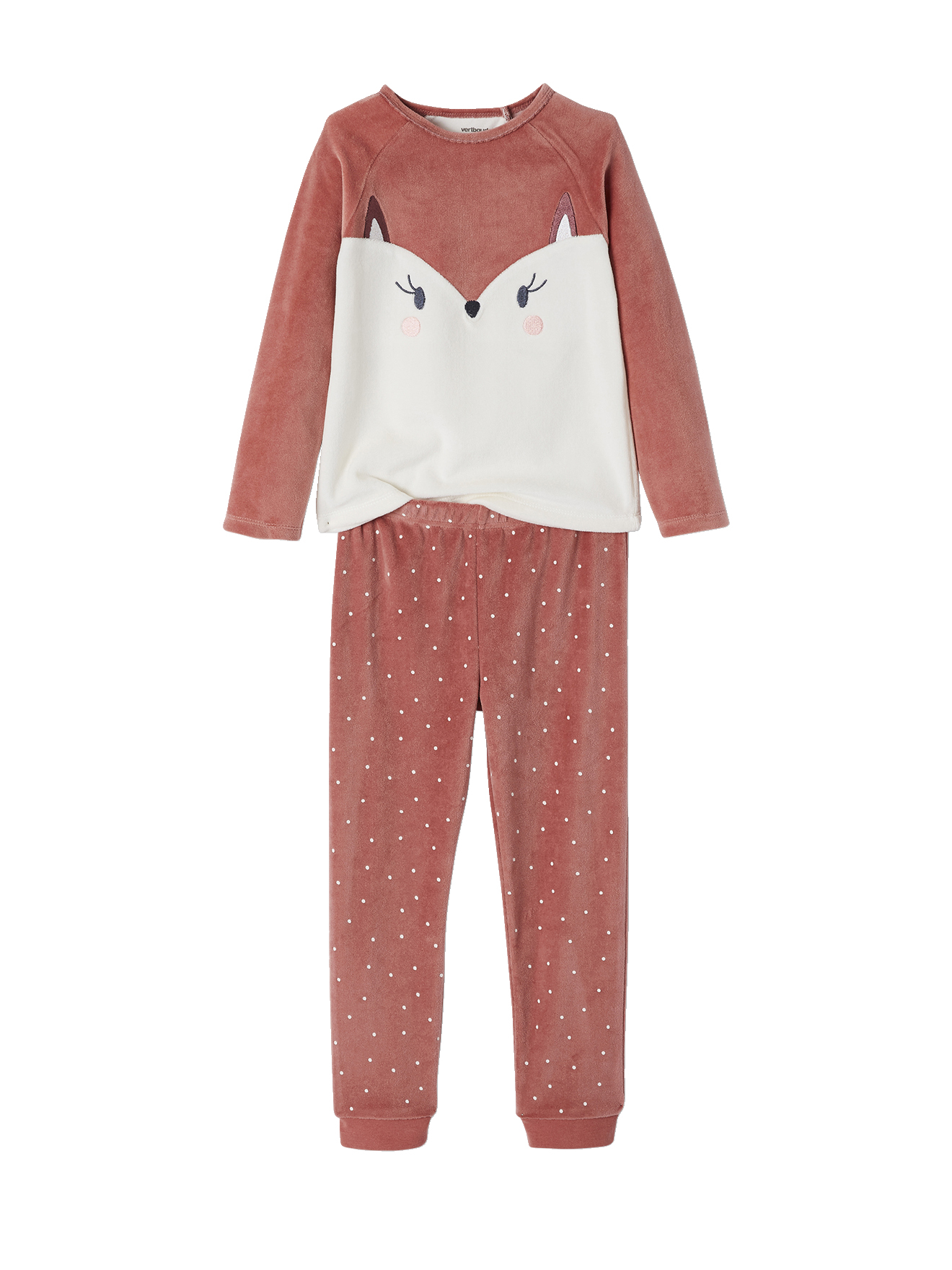 Pyjama renarde en velours, VERTBAUDET