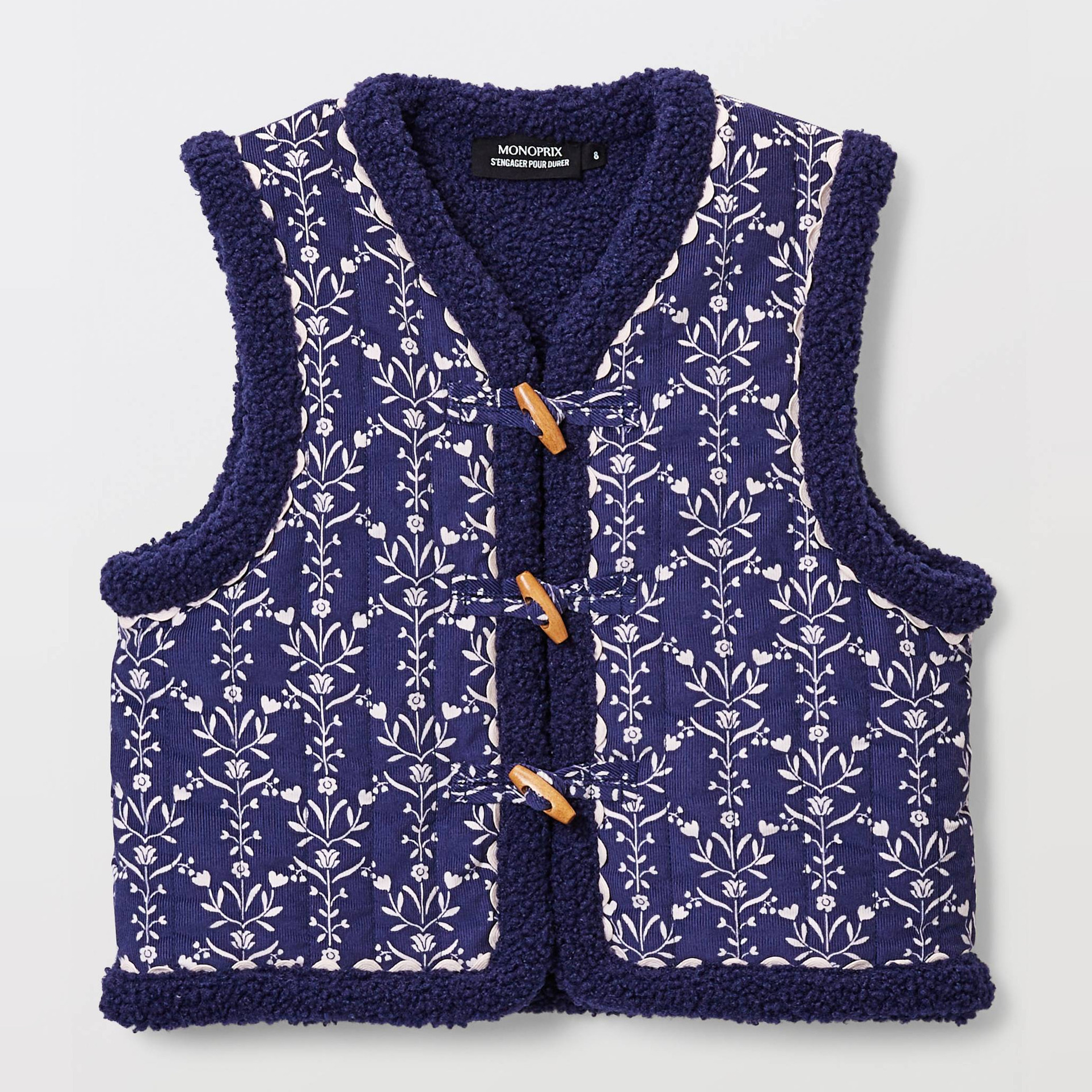 Gilet sans manches imprimé avec doublure en sherpa, MONOPRIX