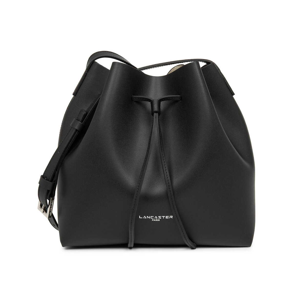 Lancaster Black Leather factory Bucket Bag