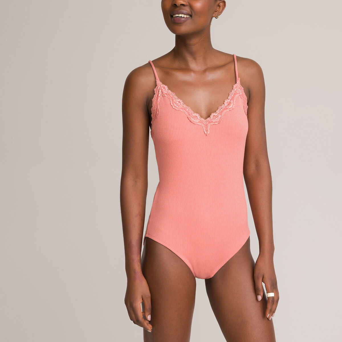 Cami bodysuit, pink, La Redoute Collections