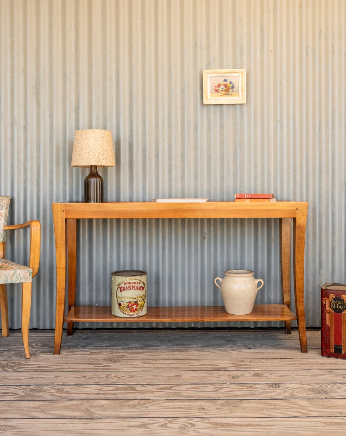 Longue console en bois Francine N°1123 - Bon état, DEBONGOUT