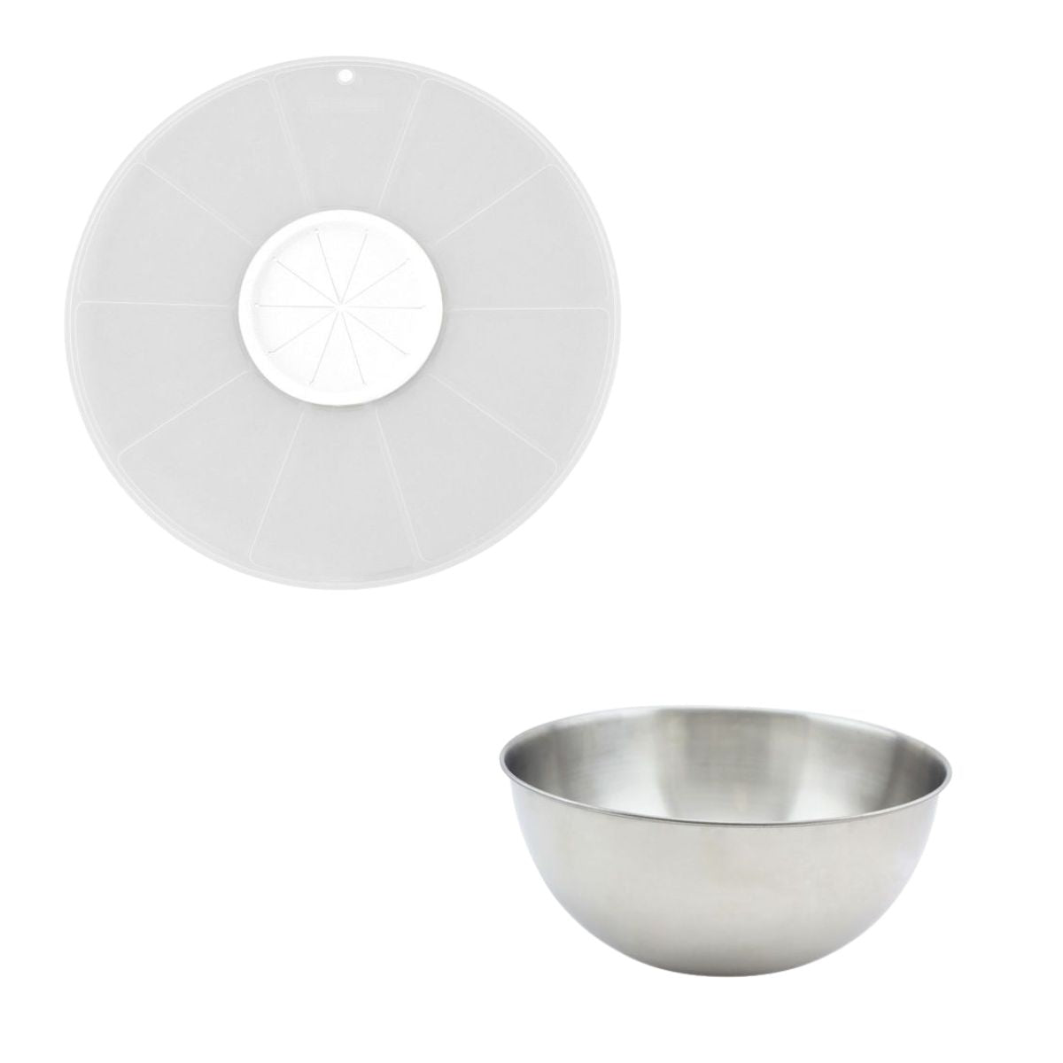 Duo Bol à mixer en inox et Couvercle, FACKELMANN