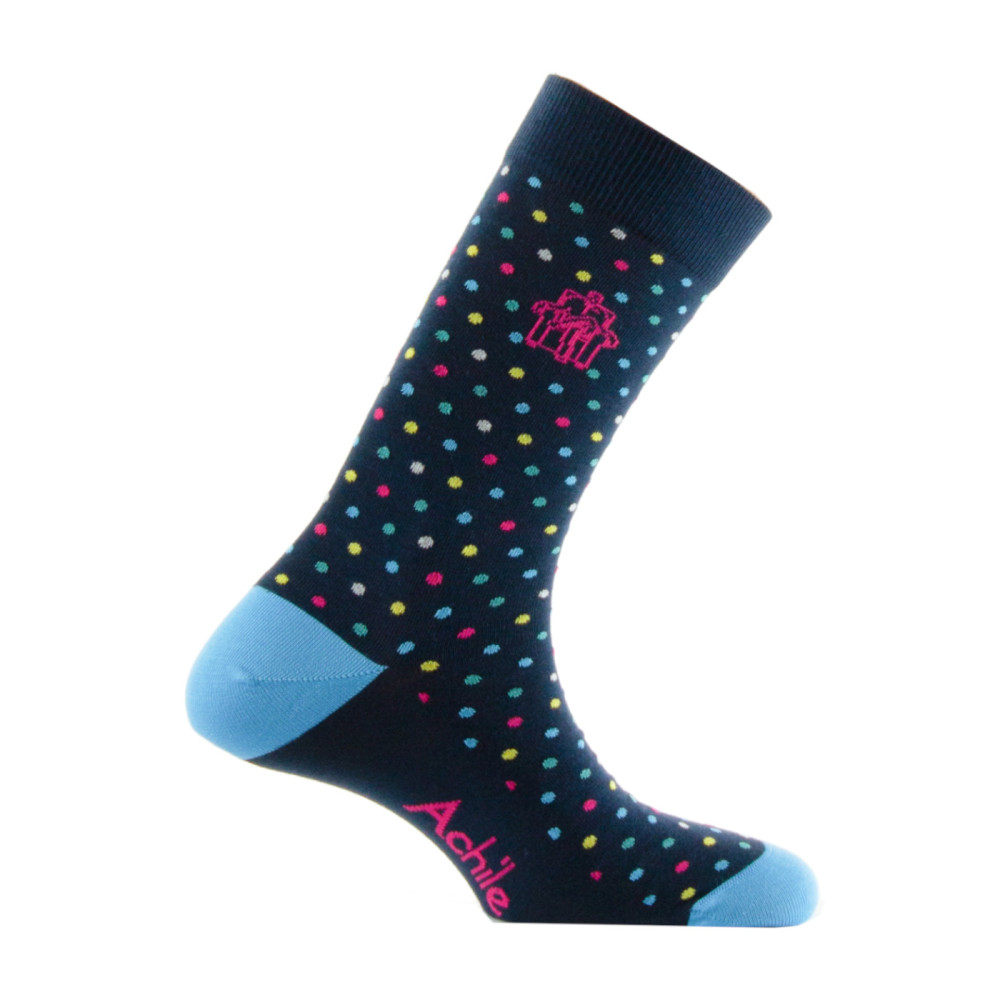 Mi-chaussettes Homme Achile pois coton majoritaire, ACHILE