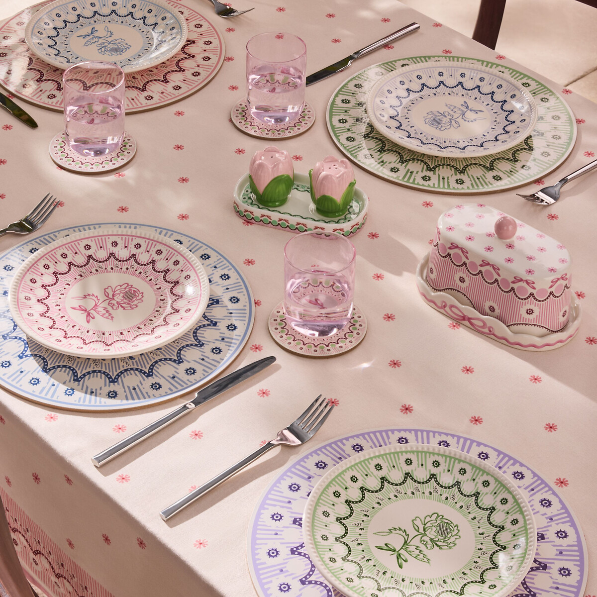 Set of 4 Spitalfields Silk Assorted Side Plates, CATH KIDSTON