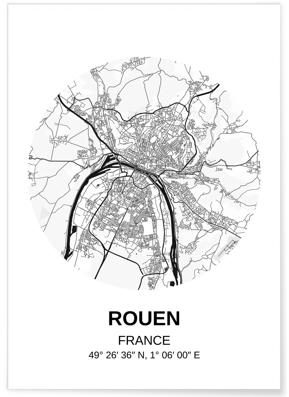 Affiche Carte Rouen, L'AFFICHERIE