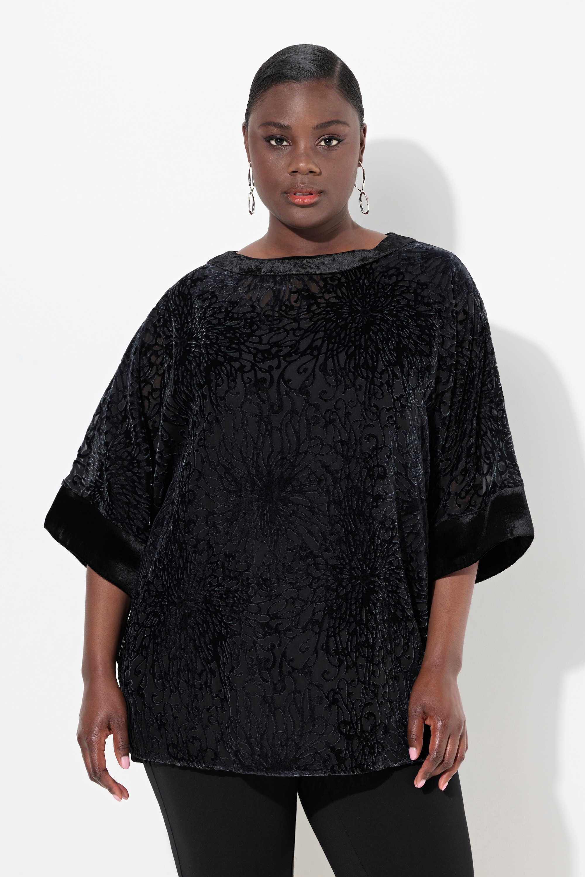 Chemisier oversize en velours dévoré, ULLA POPKEN