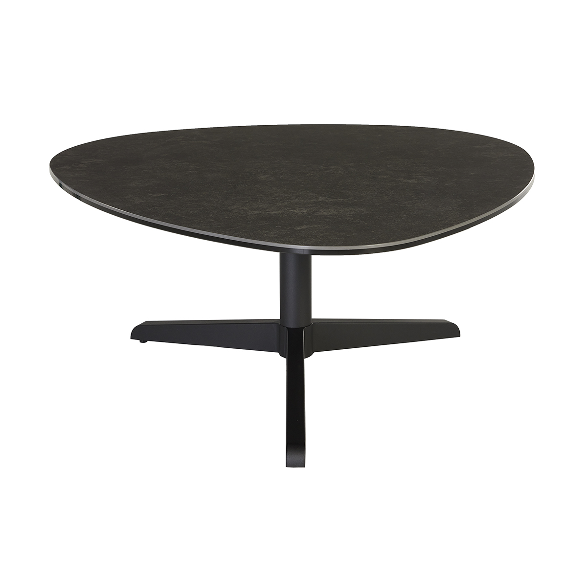 Table basse design en céramique noire et métal L84 cm LEWA, MILIBOO