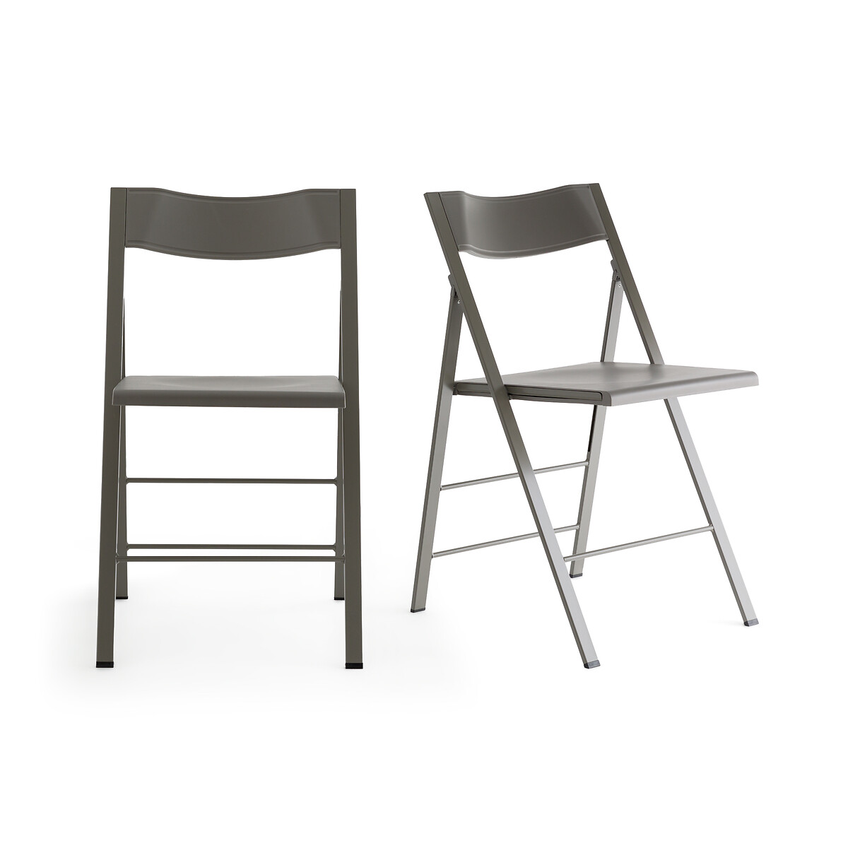 Set of 2 Barting Metal and Plastic Folding Chairs