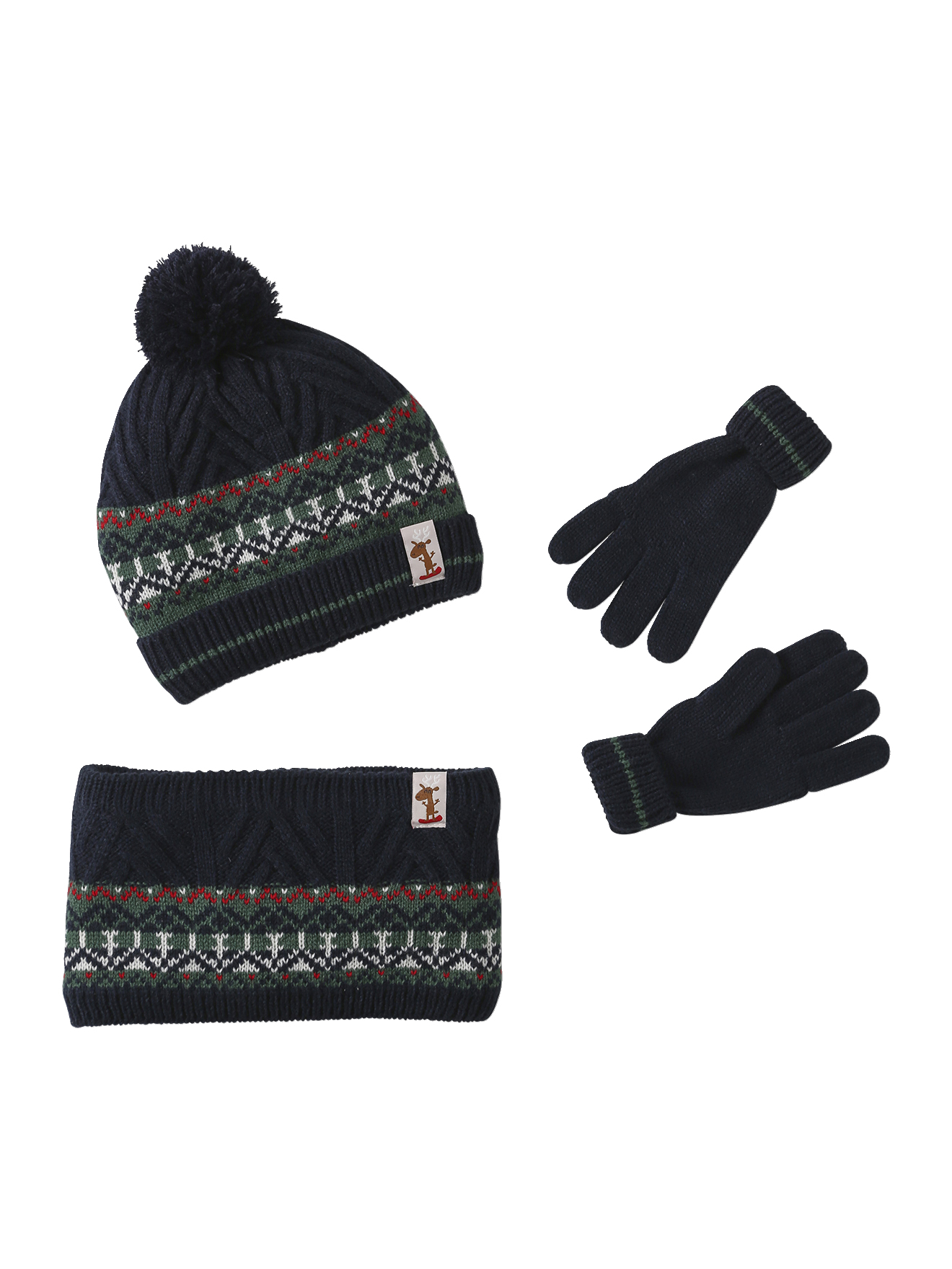 Coffret Noël Garçon bonnet + snood + gants, VERTBAUDET
