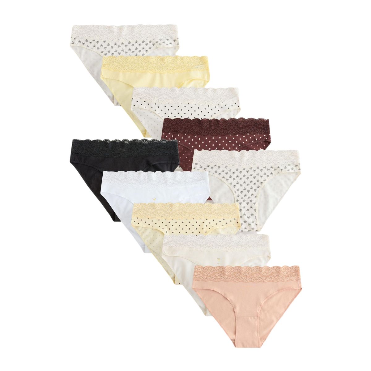 Culotte en dentelle et coton, lot de 10, NEXT