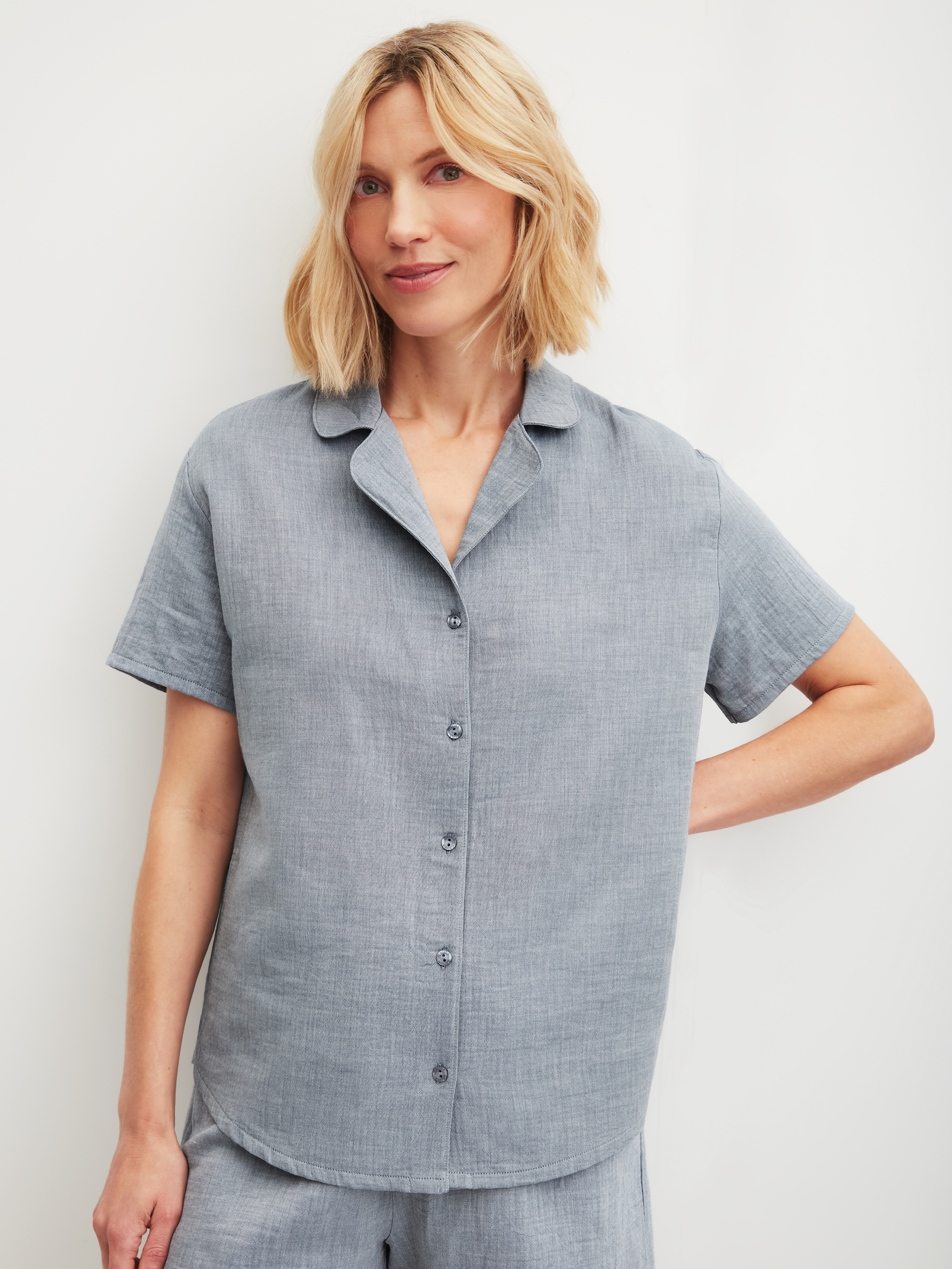 Chemise à manches courtes avec boutons manches courtes Coton FAVOURITES TILES, CALIDA