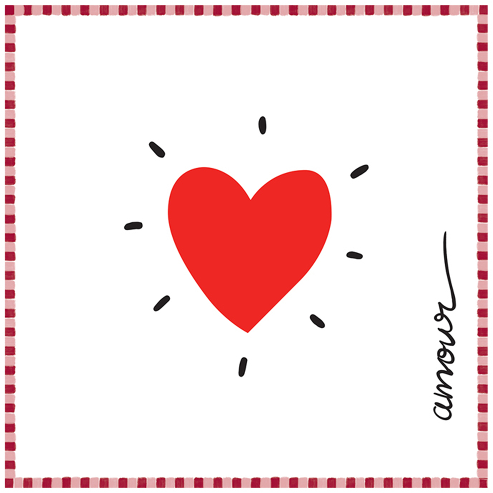 Lot de 20 serviettes papier cœur, OPJET
