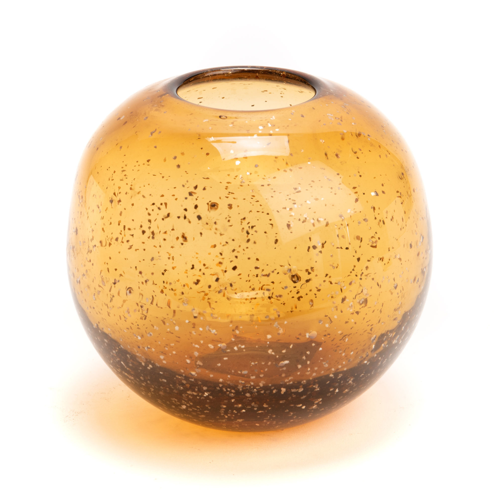Vase boule Paillette ambre 15, AMADEUS
