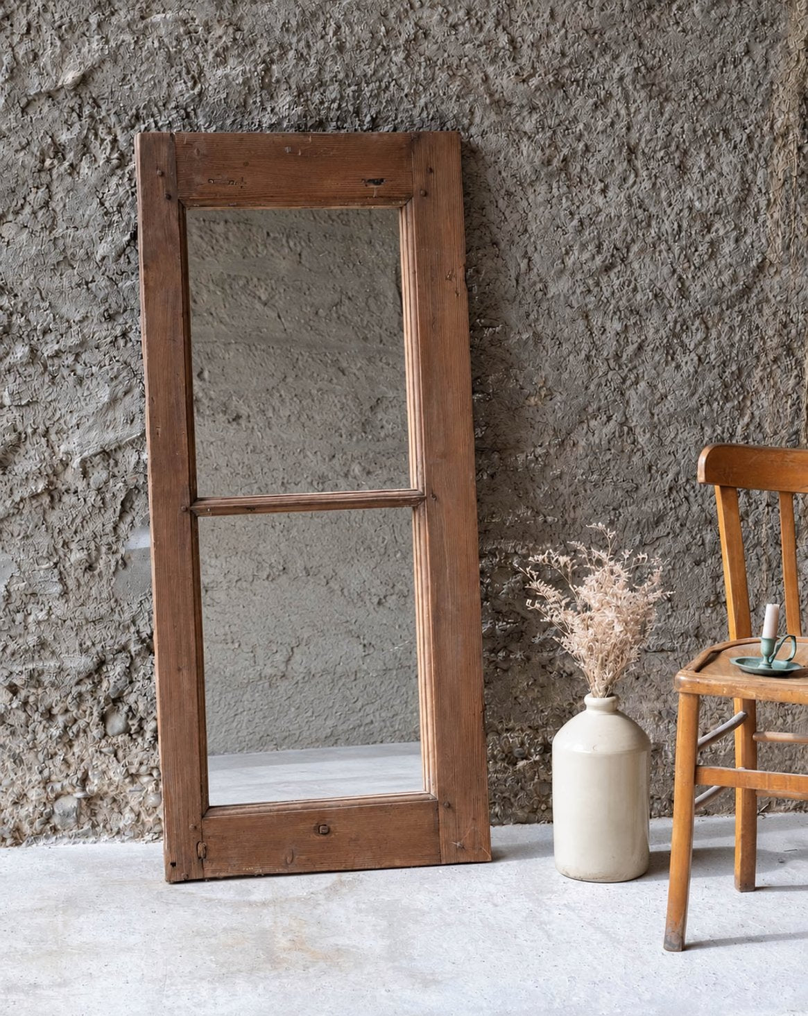 Miroir porte en sapin Georges N°1459 - Bon état, DEBONGOUT