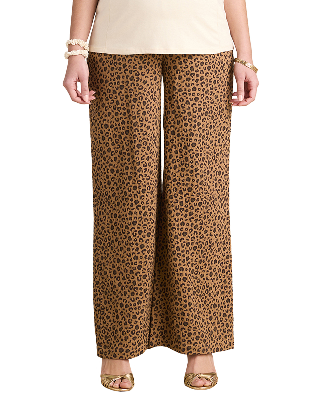Pantalon large léopard grossesse en gaze de coton, ENVIE DE FRAISE