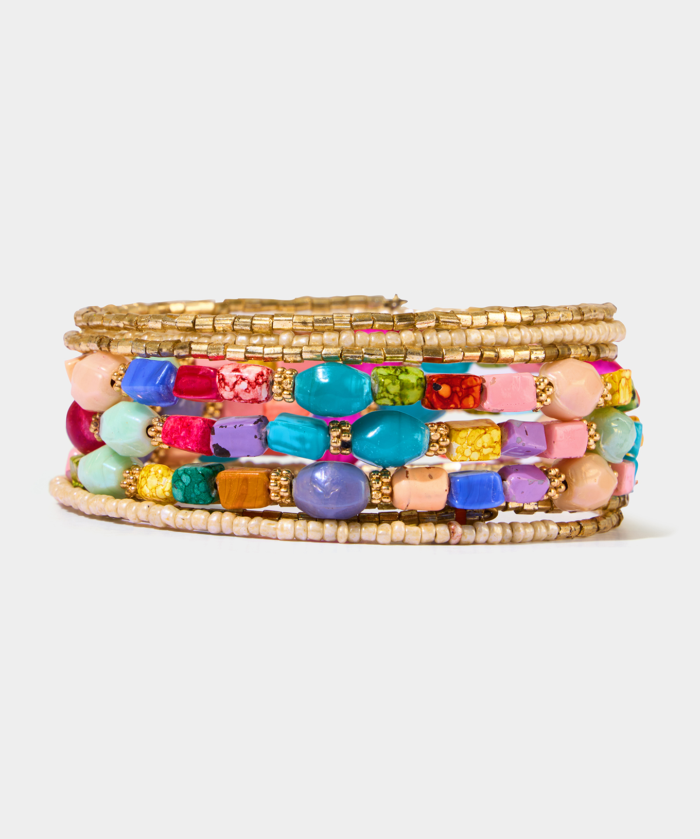 Bracelet Manchette Spirale Perles Colorées, JOE BROWNS