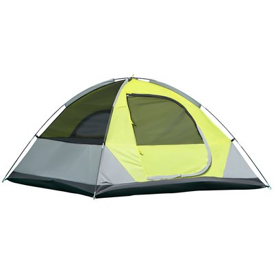 Tente de camping 3 pers. fibre verre polyester gris vert OUTSUNNY