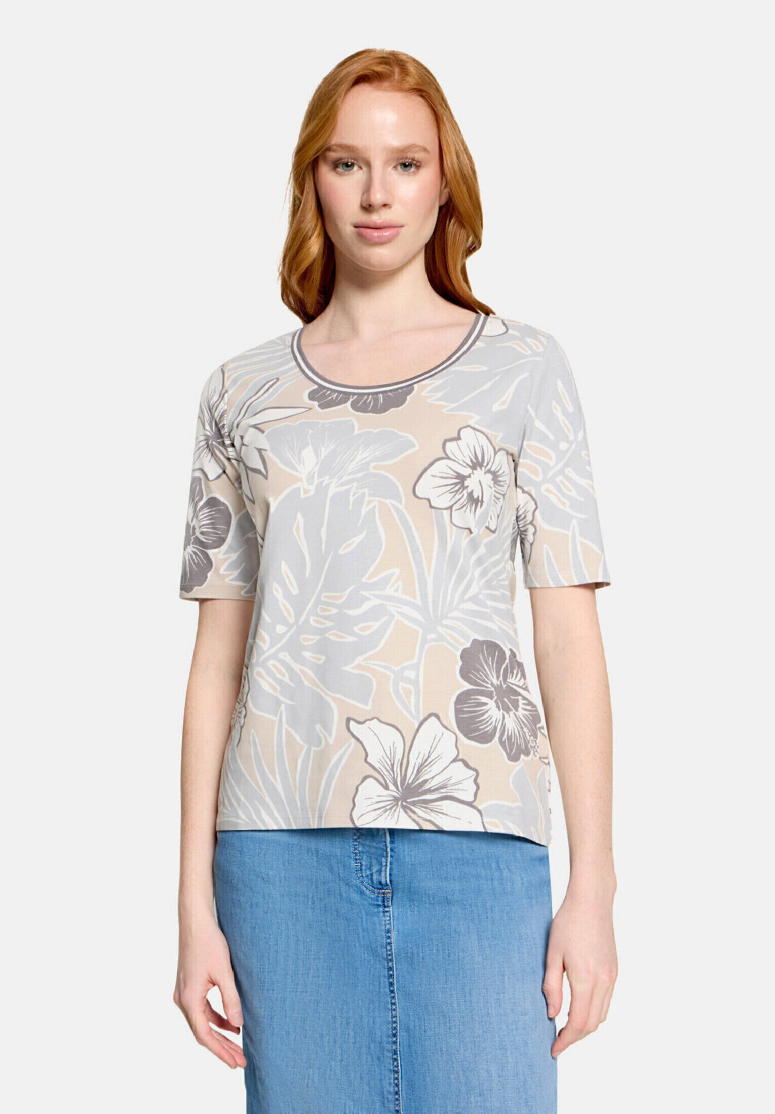 T-shirt basique à imprimé à fleurs, BETTY BARCLAY