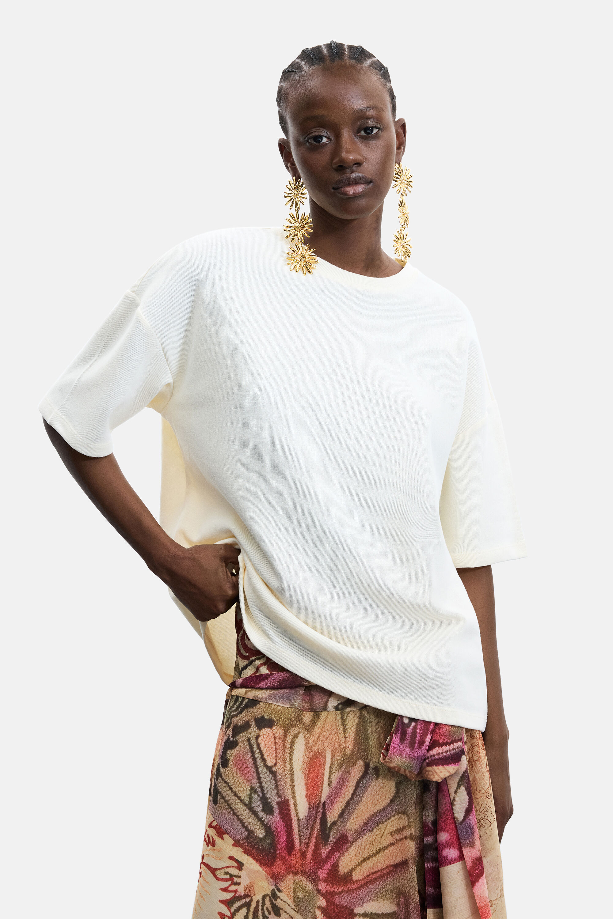 T-shirt en maille à manches courtes, DESIGUAL