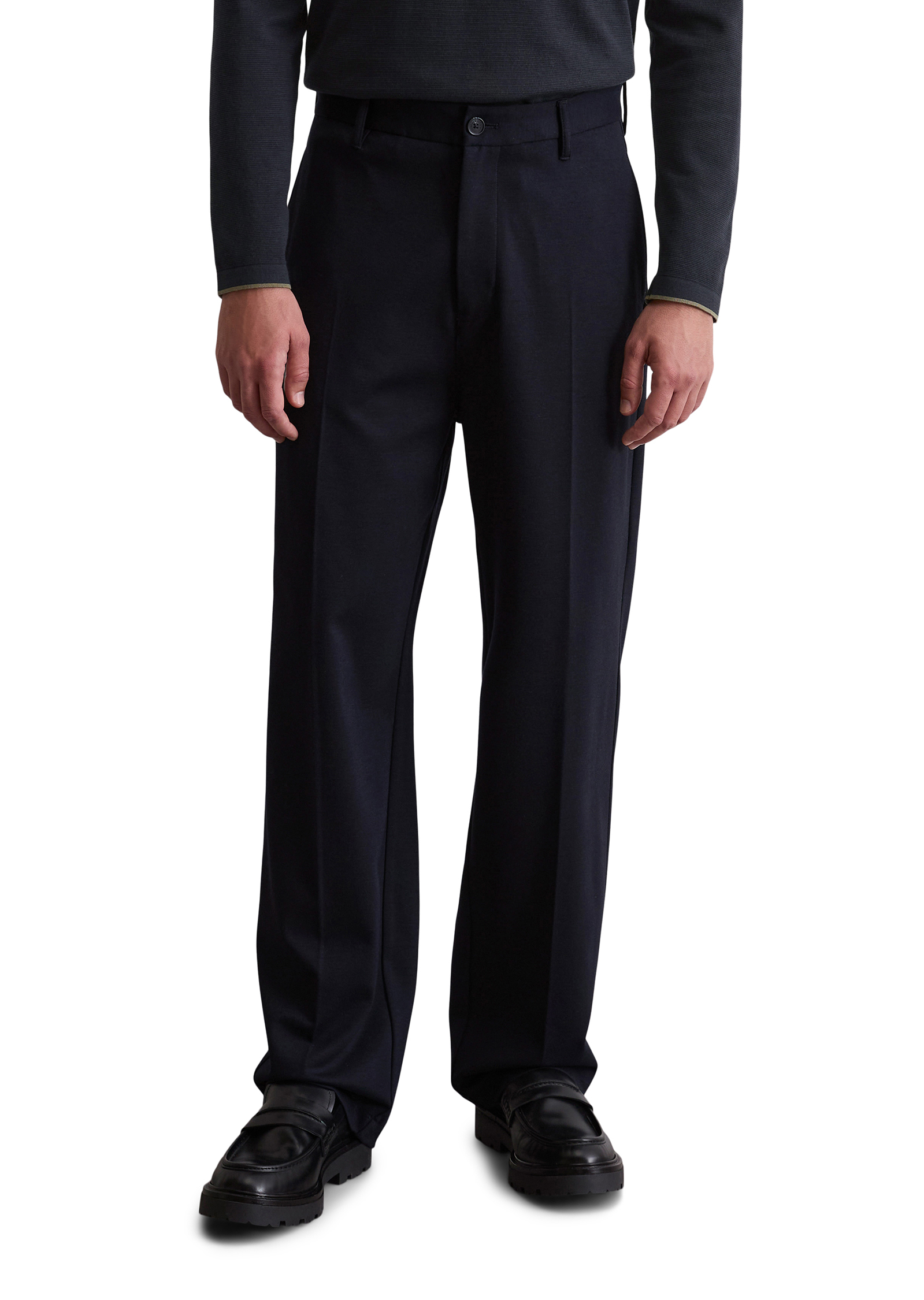 Pantalon modèle Mossbo DFB Travel Collection en mélange interlock-viscose, MARC O'POLO