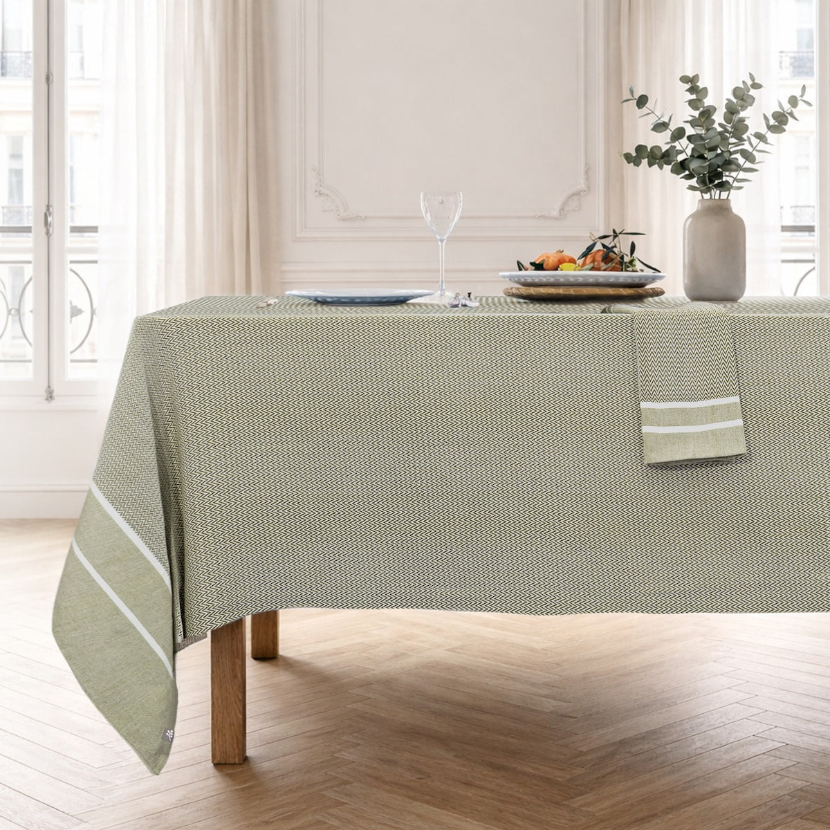 Nappe + 4 serviettes coton SIENNA, FEBRONIE
