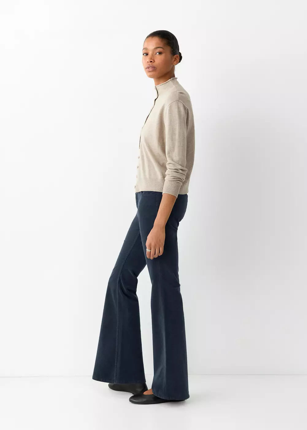 Pantalon flare en velours côtelé, MANGO TEEN