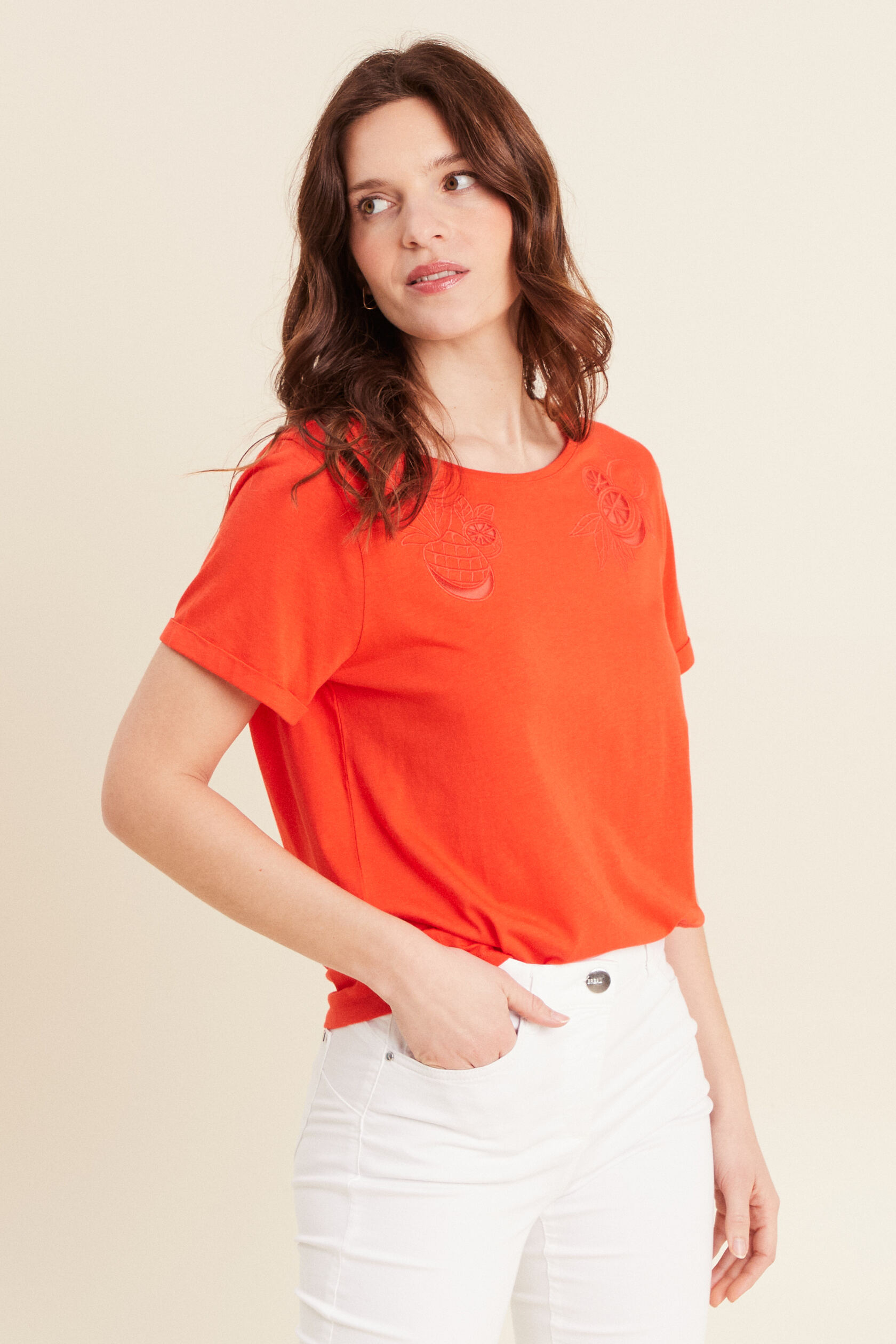 T-shirt manches courtes brodé, BREAL