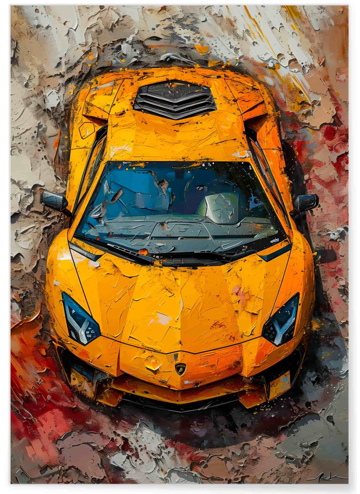 Affiche supercar - Style peinture moderne, L'AFFICHERIE