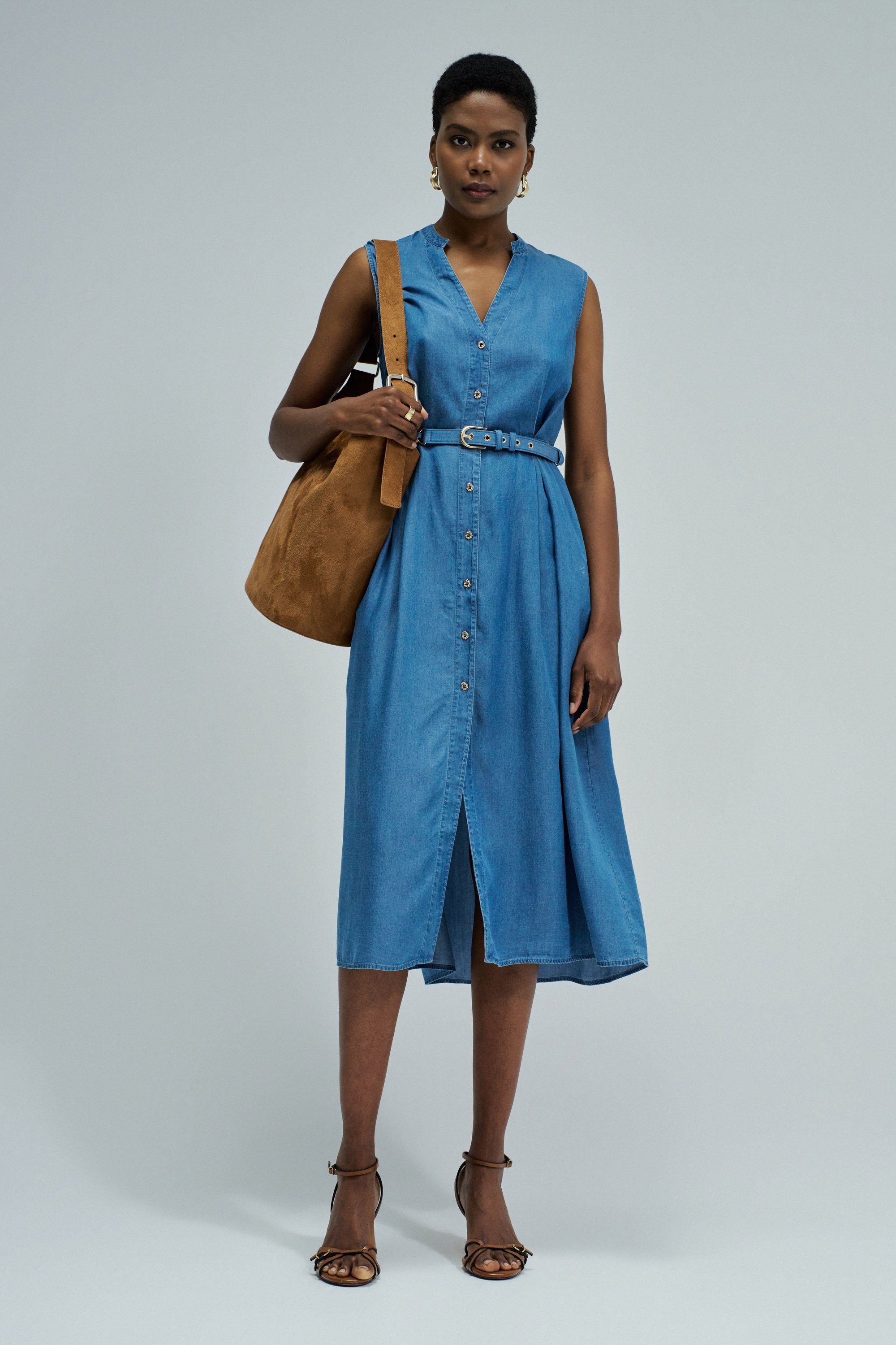 ROBE MIDI EN LIGHTDENIM, SALSA JEANS
