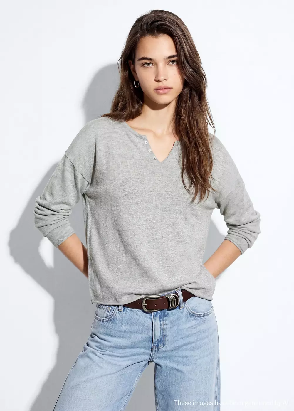 Pull-over maille col en V, MANGO TEEN