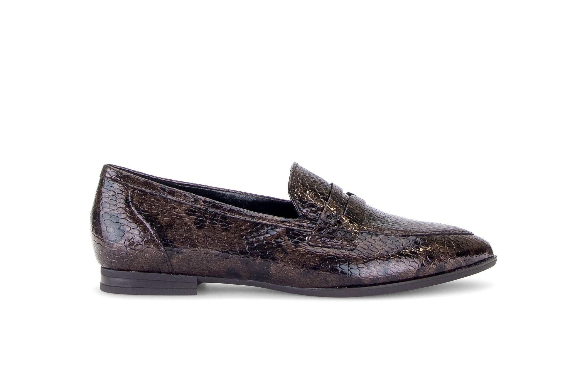 Mocassins en cuir lisse à talon décroché, GABOR